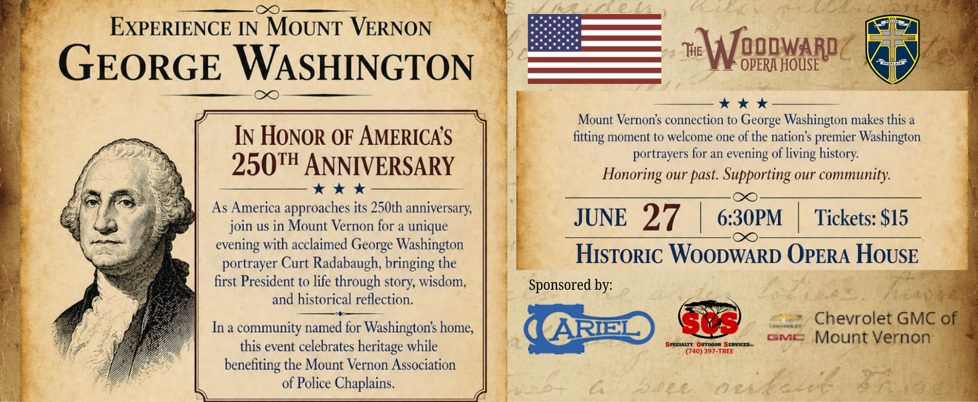 Experience George Washington at The Woodward Opera House